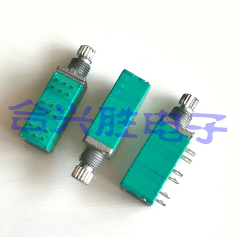 1 Piece RK097 Precision Potentiometer 6 Link B50K B503 Power Amplifier Speaker Audio Volume Potentiometer 18Pin Shaft 10MM