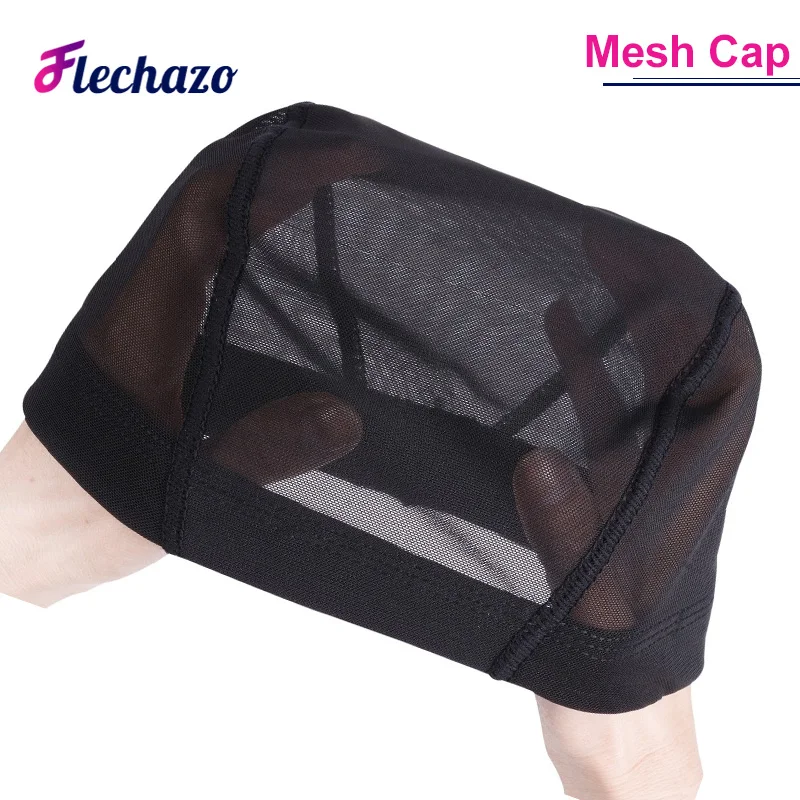 5 Pcs Duurzaam Dome Pruik Cap Ademend Mesh Pruik Cap Voor Het Maken Pruiken Zwart Weven Cap Elastische Haarnetjes Pruik Caps voor Vrouwen Sml