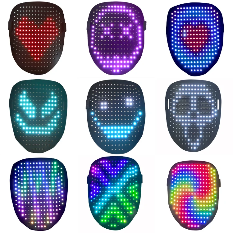 

LED Smart Mask gesture control Face Masks Can Change Colors Photos LED Face Masks For Halloween Decoration