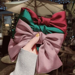 Chiffon Bow Hair Clip Women Large Bowknot Stain Hairpin Barrettes Girls Solid Color Ponytail Clip Hair Accessories Headwear Gift