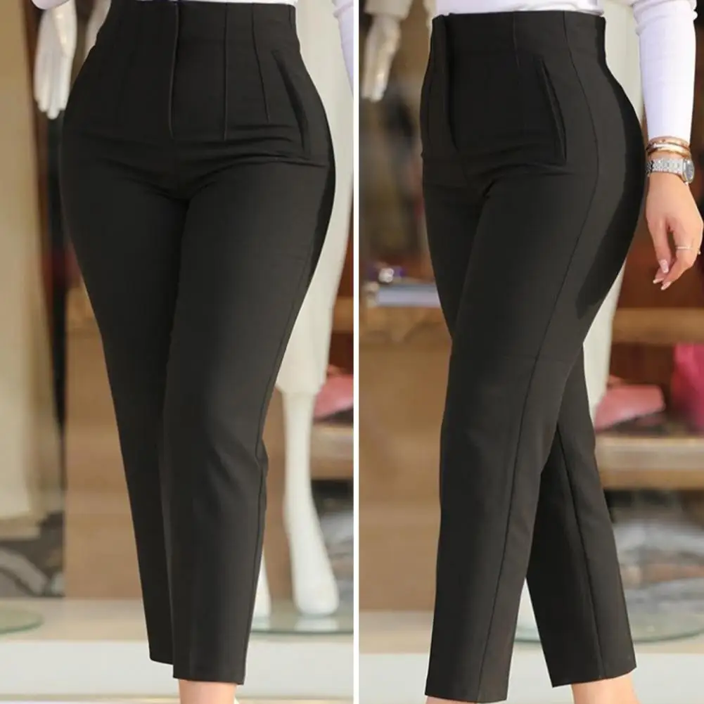 

Office Pants Charming Anti-pilling Business Trousers Pure Color Straight Formal Suit Pants Female Clothing