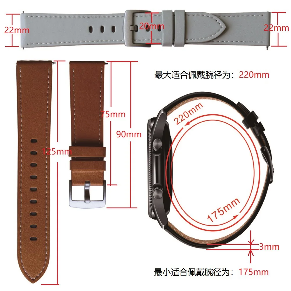 Opaska 20mm/22mm dla Amazfit GTS 4/2/2e/3/GTS2 Mini/GTR/4/3/Pro/GTR2/42mm/47mm stratos bransoletka do zegarka Amazfit bip 5 skórzany pasek
