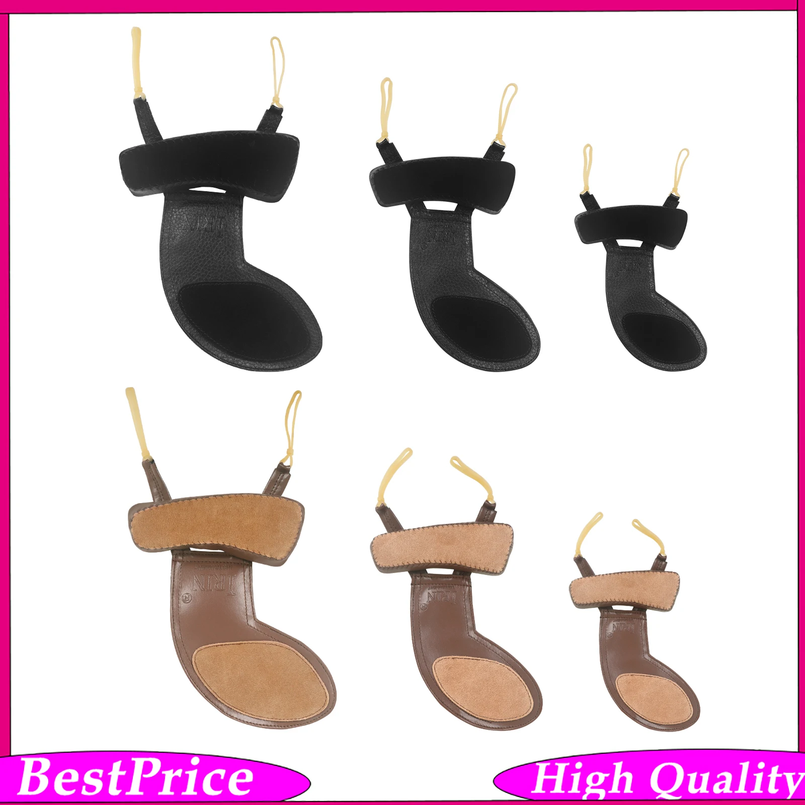 IRIN Violin Shoulder Rest Violin Accessories Lychee Texture Leather Violin Chin Rest for Violin Learners Training Performance