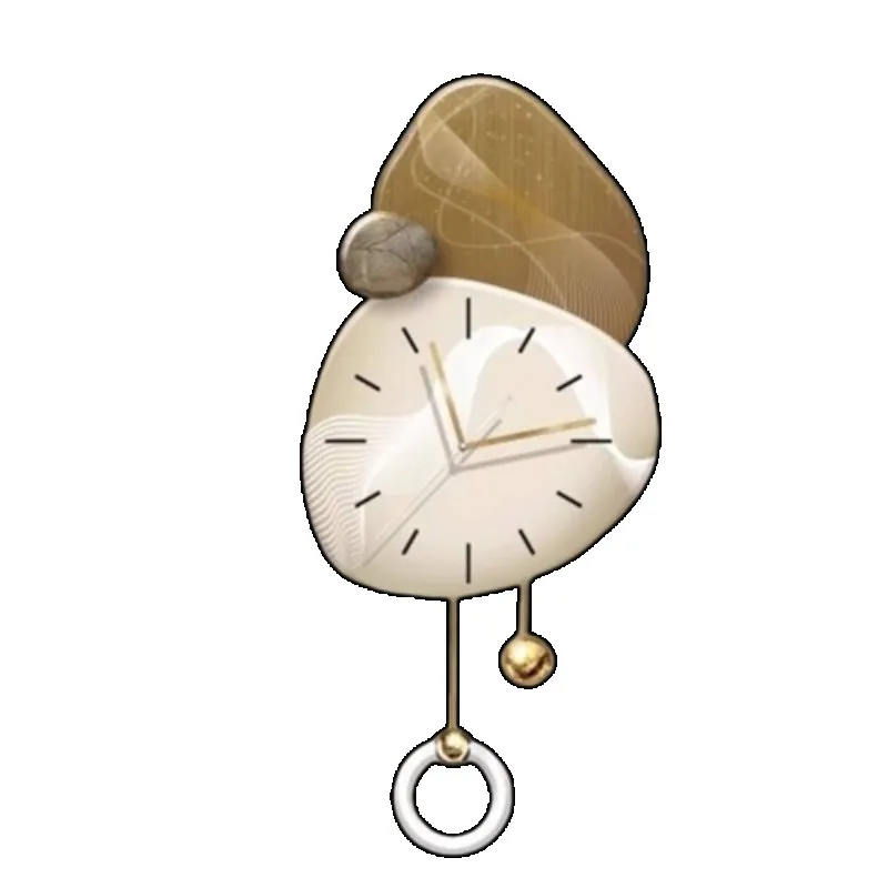 Quiet Design Wall Watch Pendulum Light Nordic Bedroom Luxury Wall Clock Living Room Modern Reloj De Pared Home Decor Items