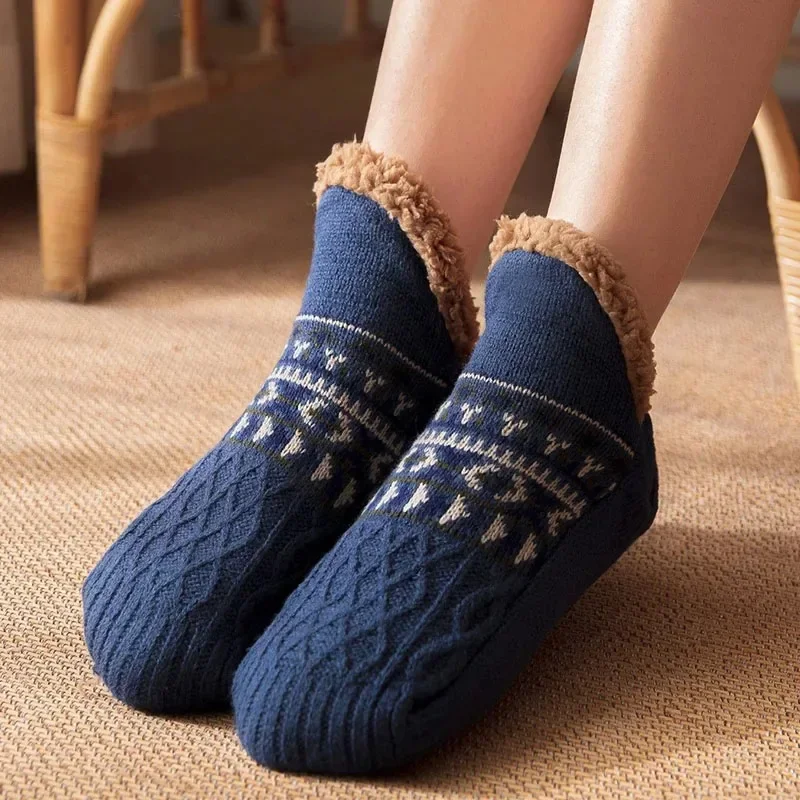 1/2/3 Pairs Fall and Winter Floor Socks Home Warm Women Men Socks Snow Socks Sleep Carpet Socks Slippers Socks Men Non-slip Sock