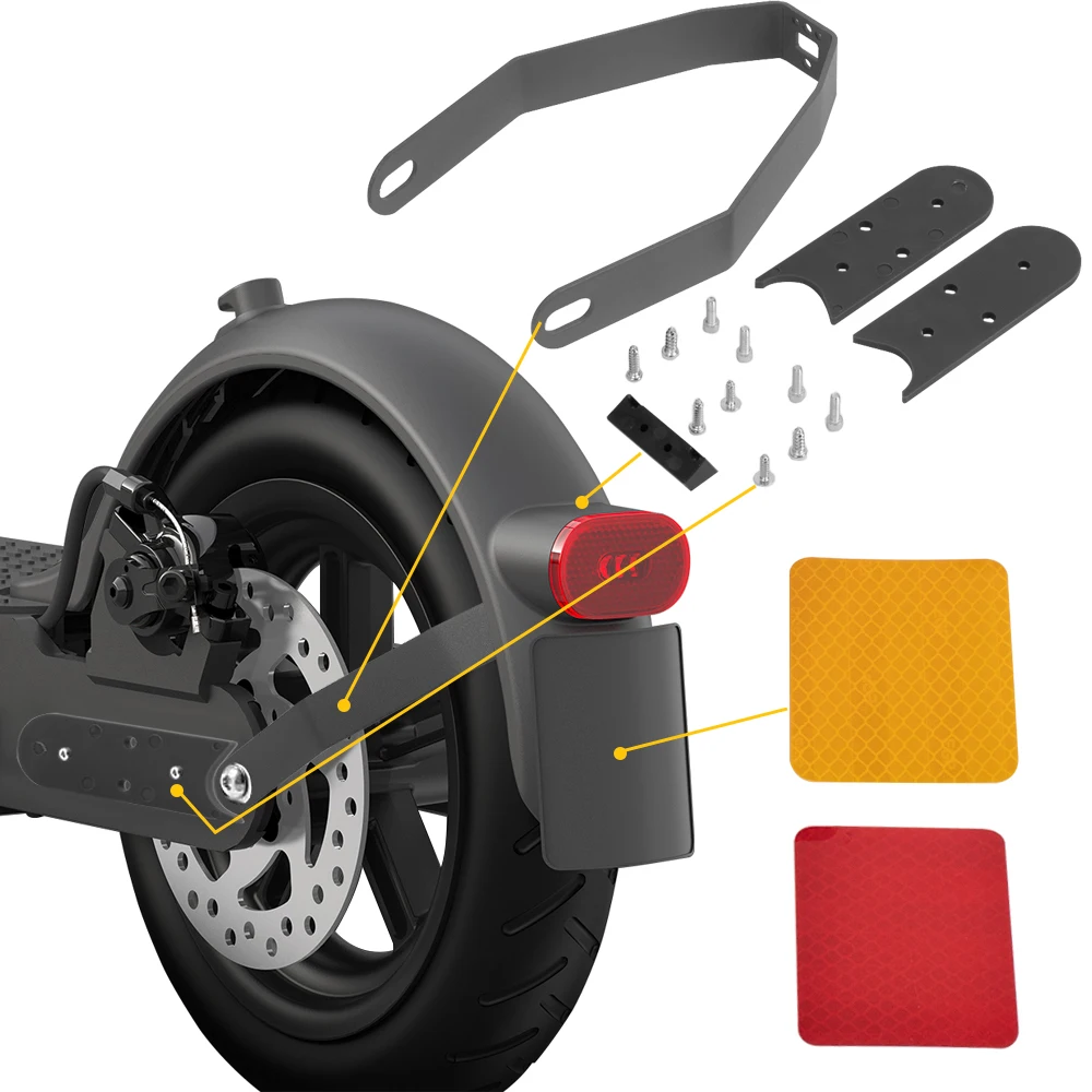 Rear Mudguard Brake Taillight Fender for Xiaomi M365 Electric Scooter Pro 2 Mi3 With Gap Cover Pad Parts Set Reinforced Holder