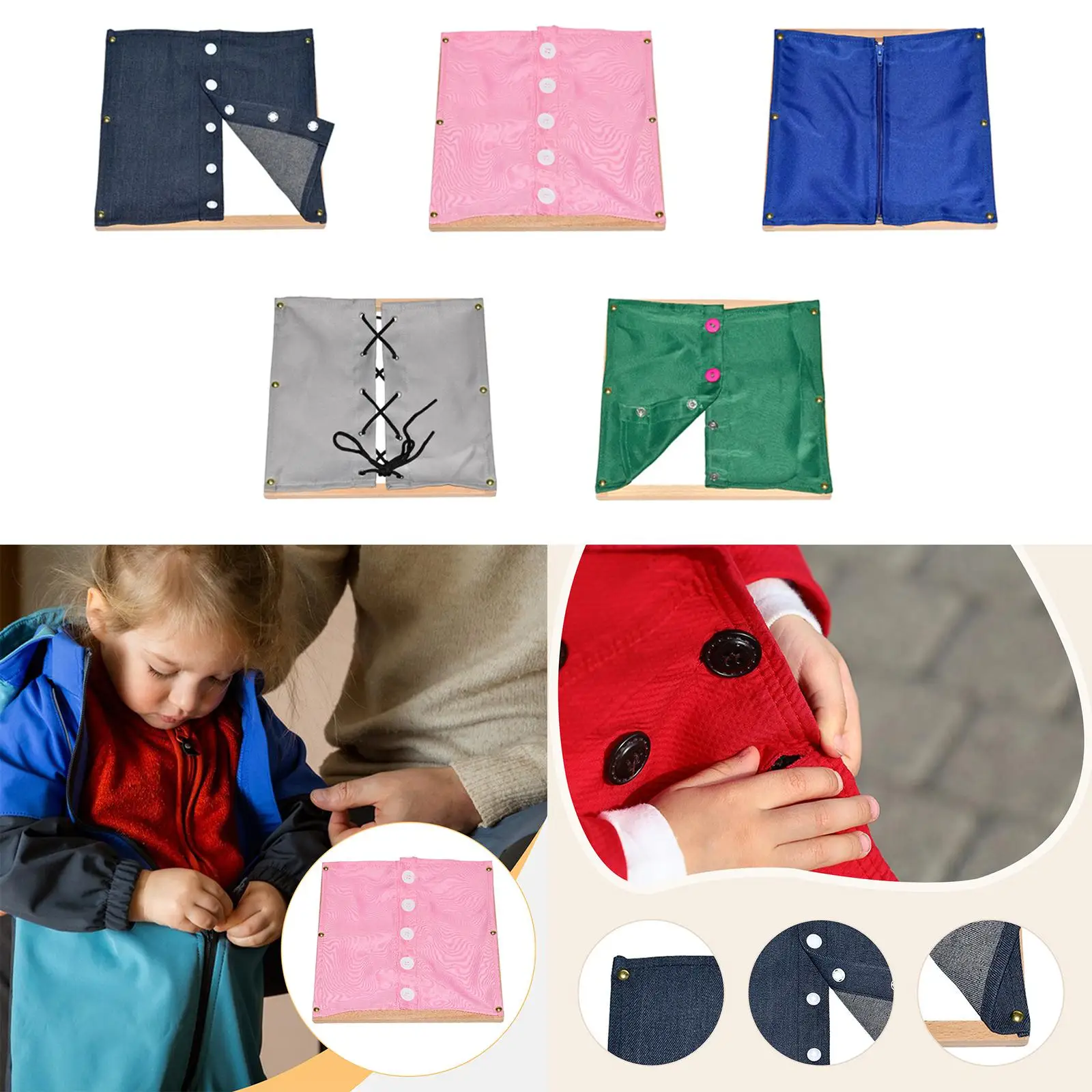 

Рамка для переодевания Основные жизненные навыки Практический жизненный материал Инструмент для раннего обучения