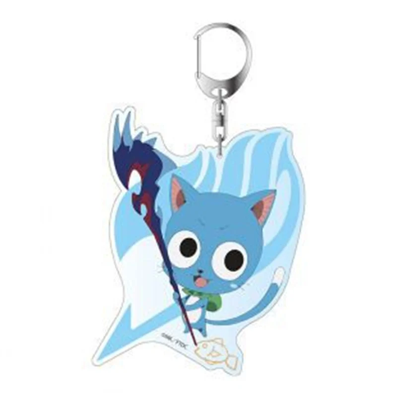 Anime Keychain Jewelry Fairy Tail Pendant Key Ring 5 Colors Charms Acrylic Key Chain Wizard Dancing Llaveros Porte Clef Men Gift