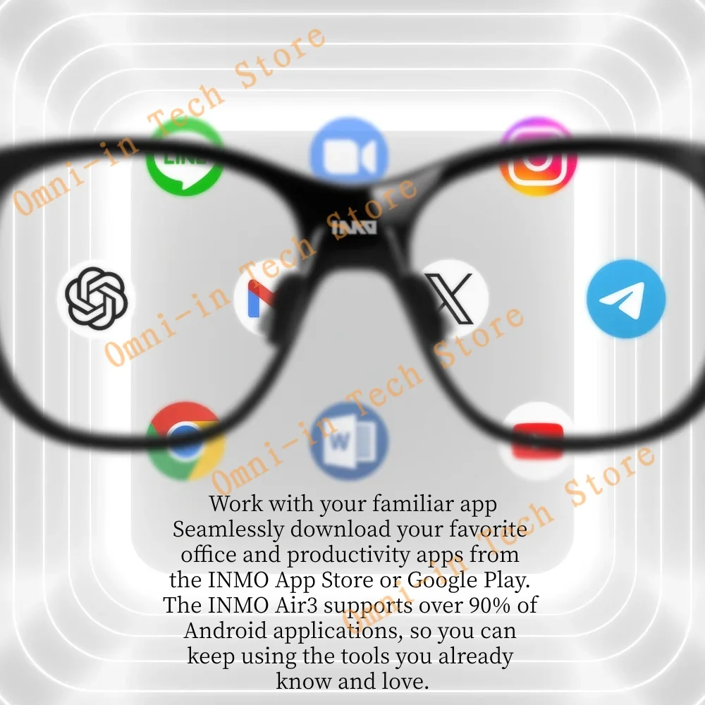 INMO AIR3 AR Smart Glasses, All-in-One 1080p HD Giant Screen, 120Hz High Refresh Rate 3DoF Full-Color XR Display Chinese Version