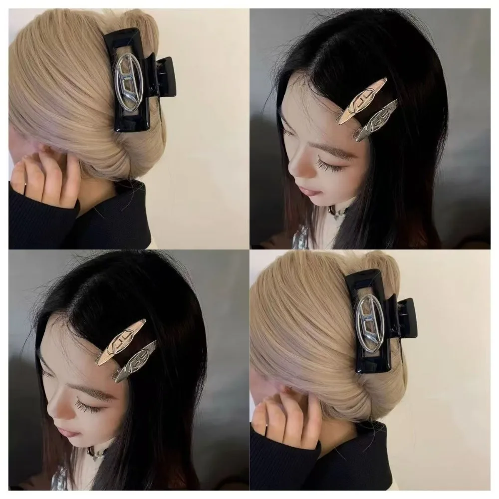 Super fairy French retro texture temperament versatile black high skull top Korean imitation lambskin letter headband accessory