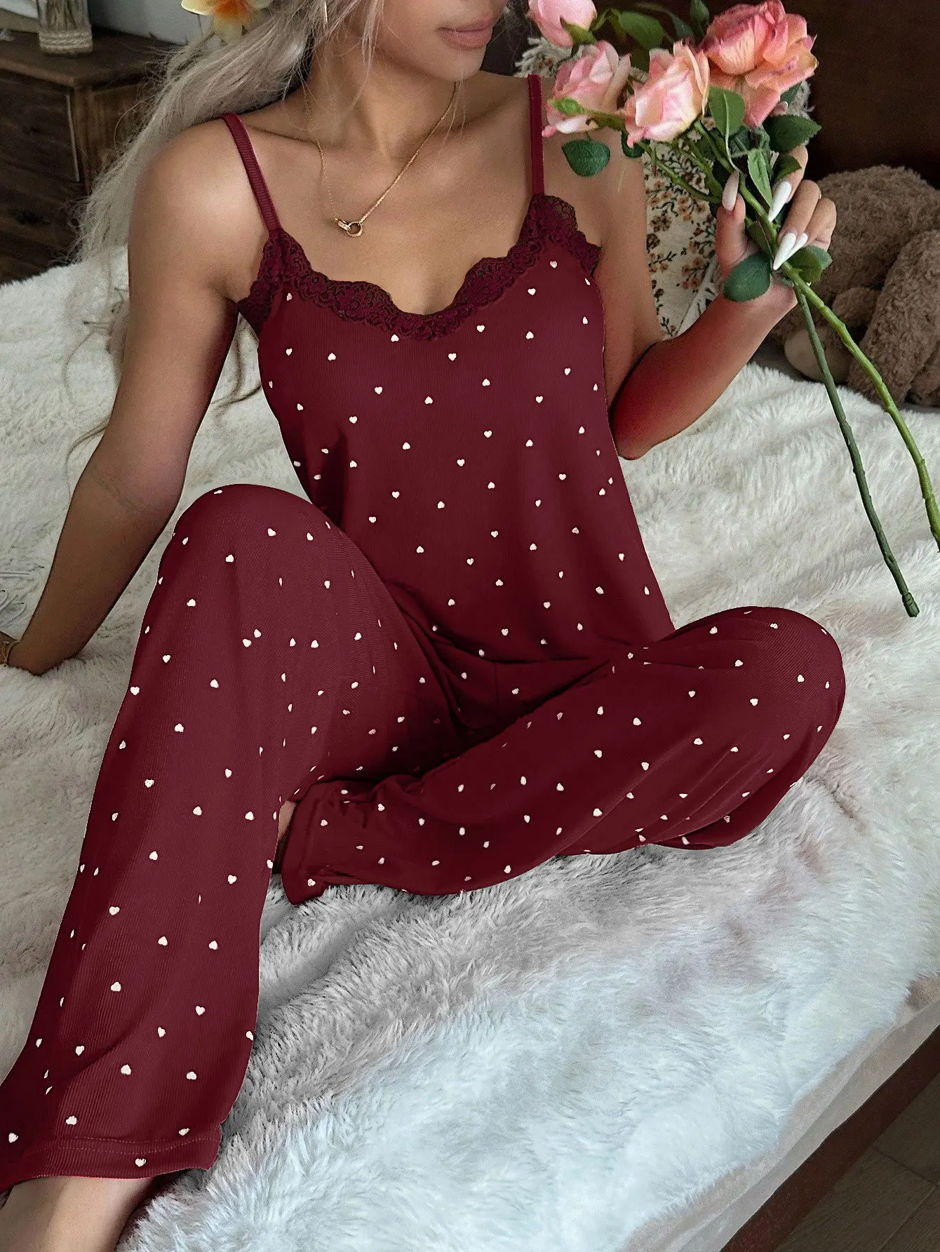 

Pajama Women Slip Pajamas Sleeping Wear for Woman Pyjamas Loungewear Sets Woman Nightwear Women Sexy Pyjama Femme Ensemble Set