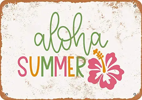 Wall-Color  Metal Sign - Aloha Summer 2 - Vintage Look