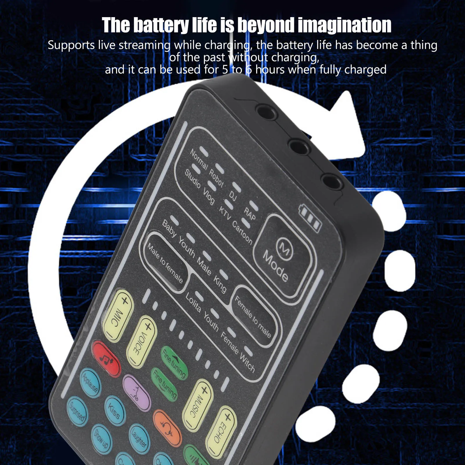 I9 Voice Changer Set Multifunction Portable Recording Mini Sound Card for Game Anchor Recording Computer Mini Sound Card