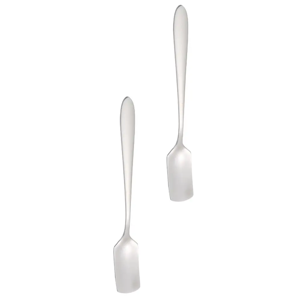 

2Pcs Dessert Spoons Square Head Spoon Set Heavy Duty Eco Friendly Material for Wedding Party Birthday Banquet Holiday Home