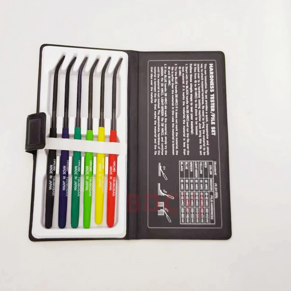 Dureza Tester Ferramentas Set, arquivo Checker, Black Tool Box Lot, HRC40-HRC65, 6pcs