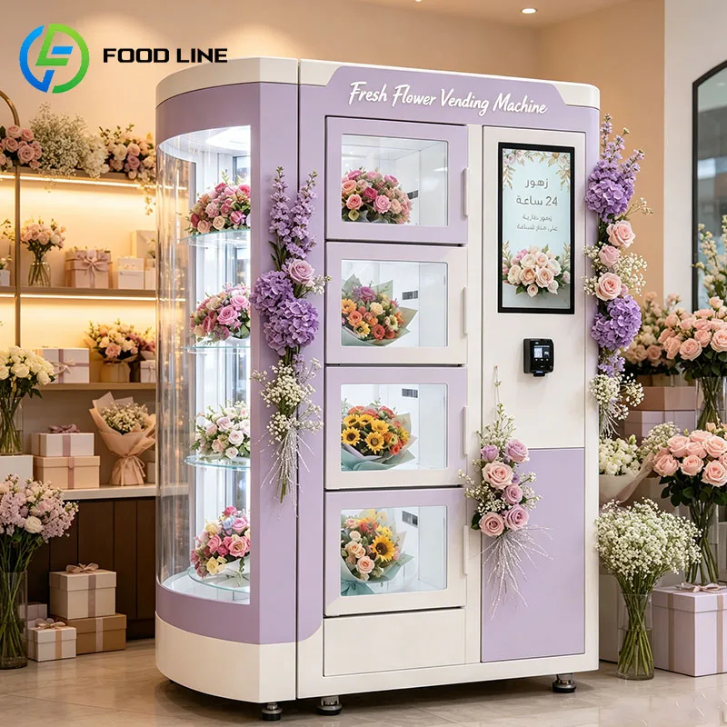 Flower Vending Machine Refrigerated Flower Kiosk Fresh Bouquet Dispenser Tulips Lilies Peonies Customized