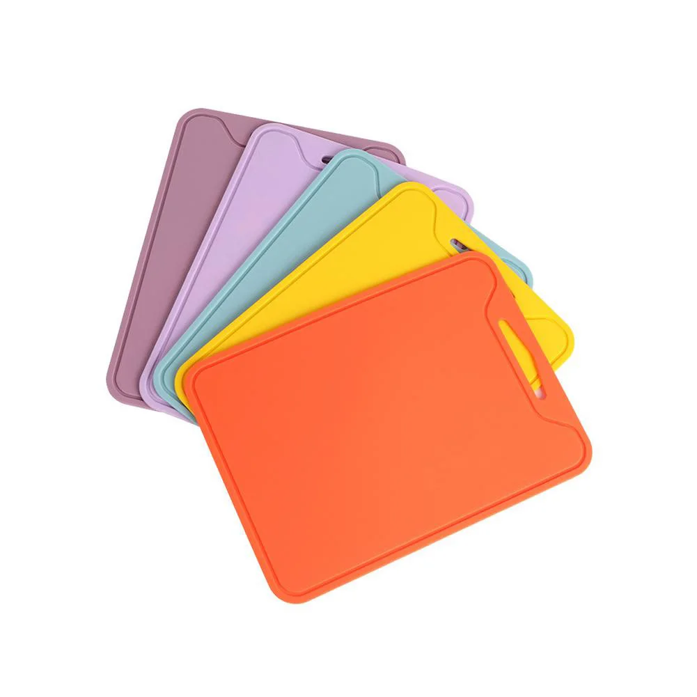 Silicone Cutting Board, Silicone Cutting Mat With Hanging Hole, Deep Groove, Anti Slip Anti Knife Mark  Veggies Cutting Pad