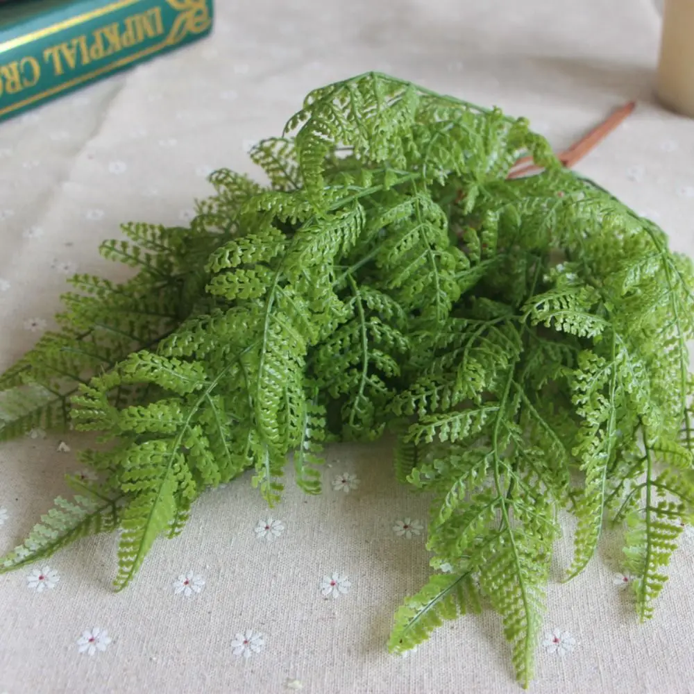 Realistic Artificial Fern Greenery Plants Plush 45cm Fishtail Pine Fern Leaves 7 Fork Handmade Fake Plants Bedroom