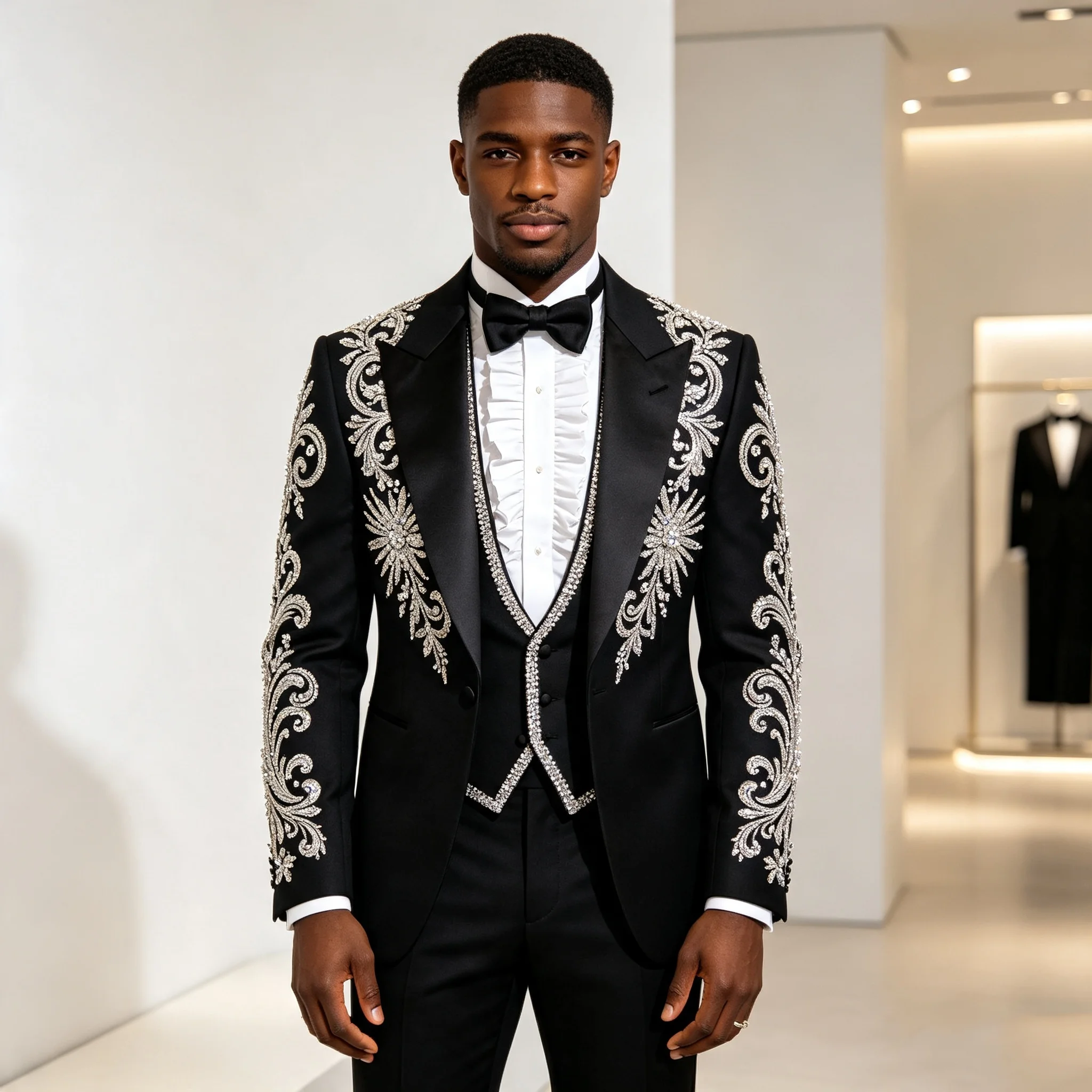 Mens Grooming Kit Luxury - Luxury Crystals Beading Suits Men Slim