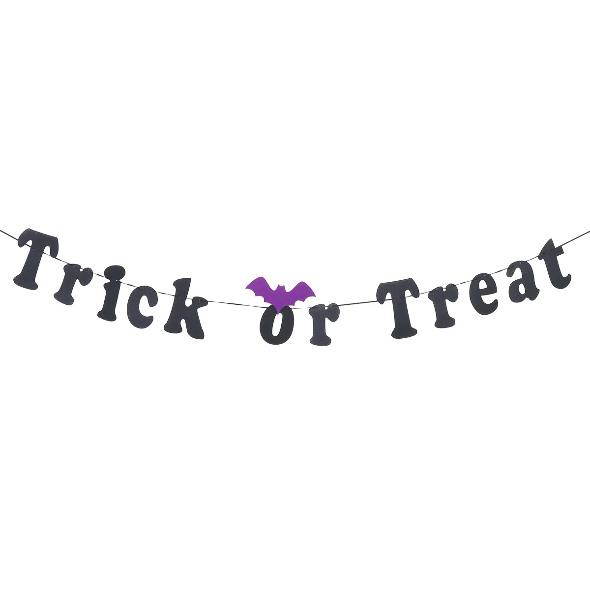 

1Pcs Black Halloween Party Banner Trick Or Treat Hanging Decoration Indoor Outdoor Festival Decor Halloween Party Supplies