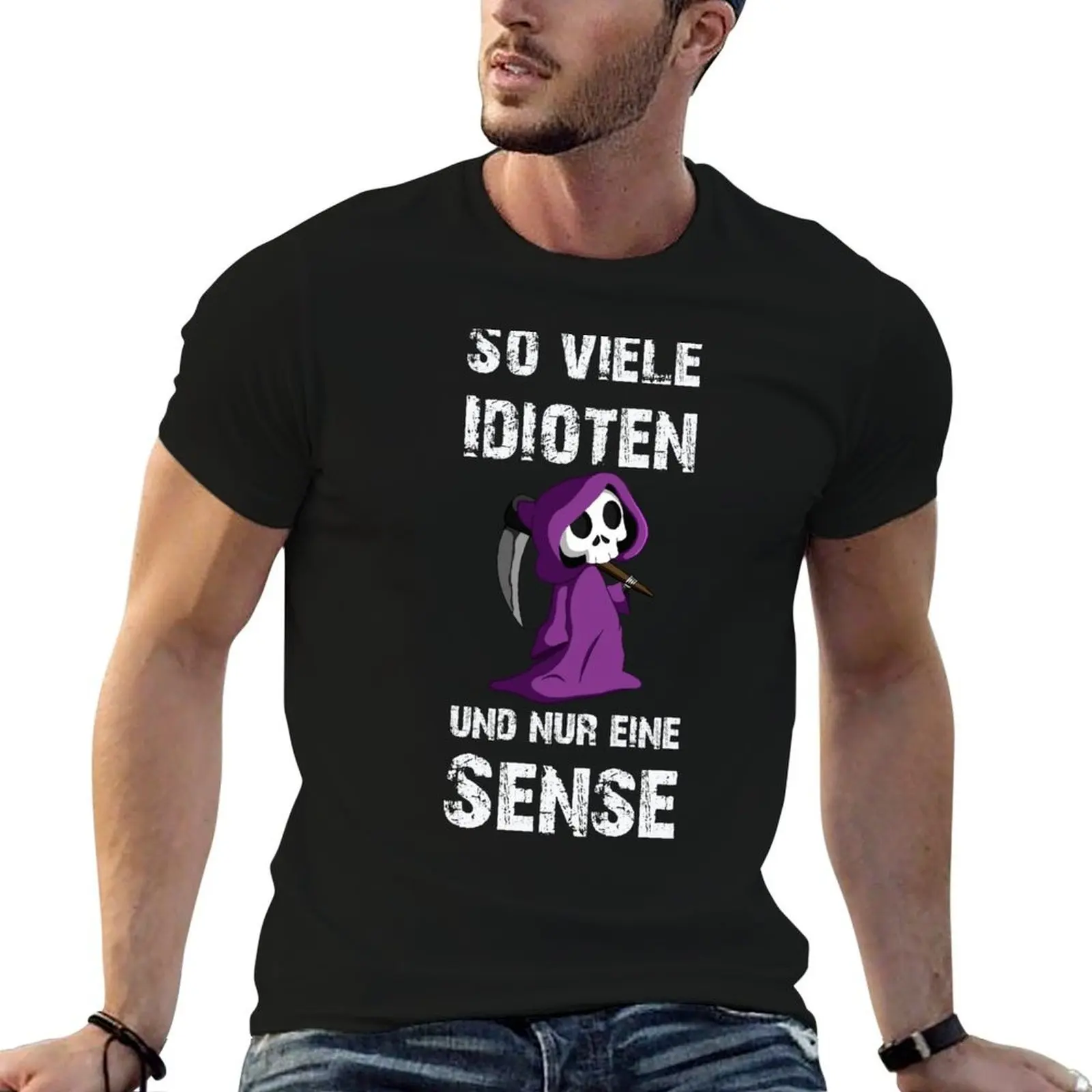 So many idiots just have a scythe of sarcasm irony T-Shirt blue archive sweat men clothing