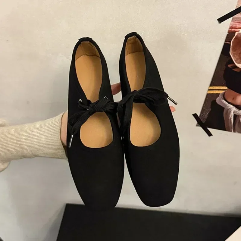 2026 Designer Spring Women Ballet Flats Casual Shallow Butterfly-knot Shoes Soft Sole Women's Elegant Leather Dress Shoes