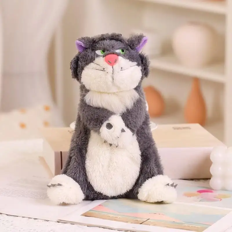 Angry Cat Domineering Kitten Pencil Bag Pen Package Case Plush Toy Stuffed Doll Cartoon Animal Student Stationery Boy Girl Gift