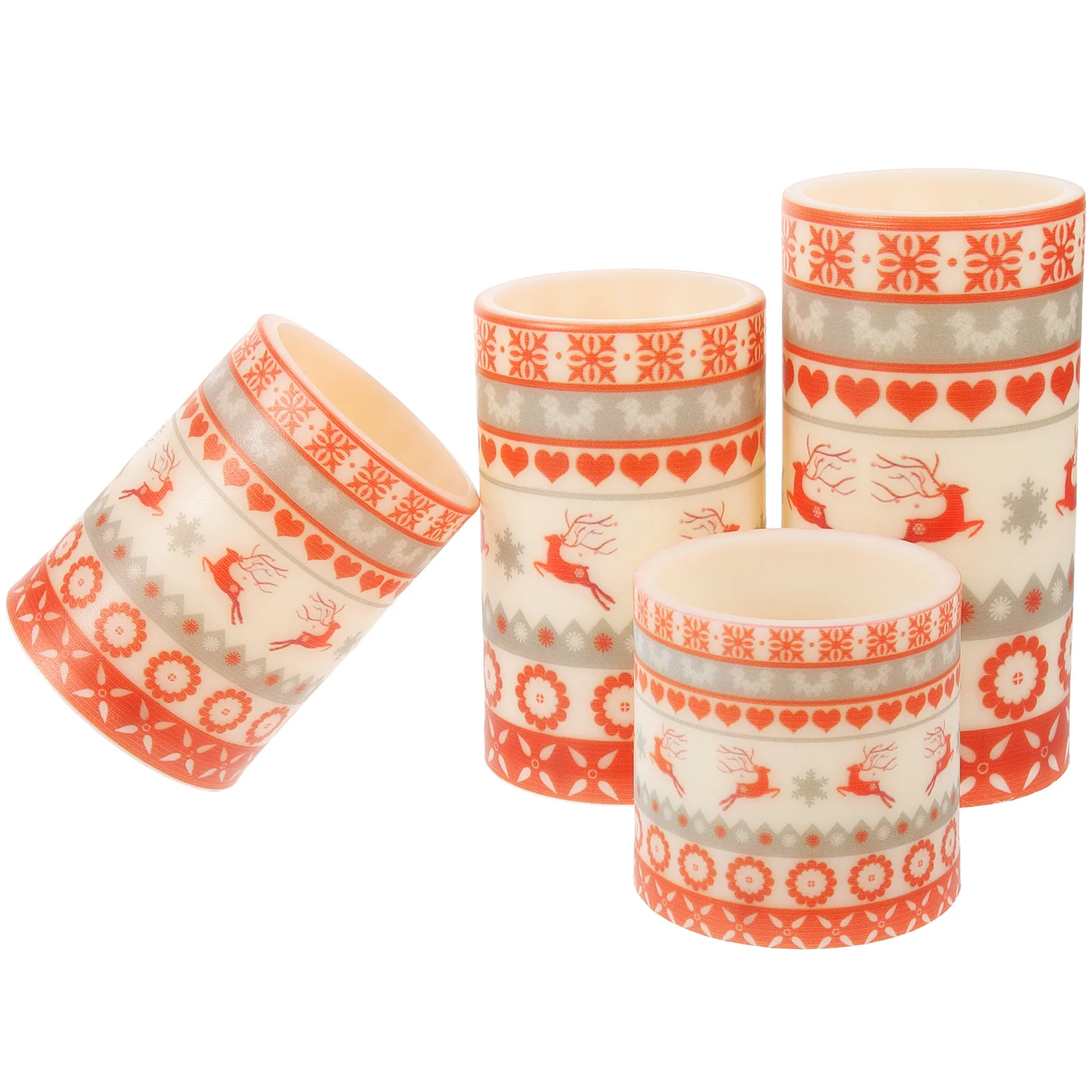 4 قطعة LED شموع عيد الميلاد عديمة اللهب ضوء في الهواء الطلق ديكورات داخلية لوازم الحفلات بناء مصباح فانوس الشارع