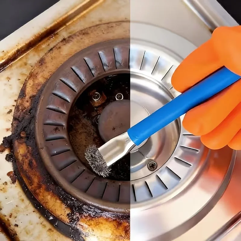 Multifunctional Double-Ended Stainless Steel Cleaning Brush, for Cleaning the Gaps on the Stove Top Mainboard