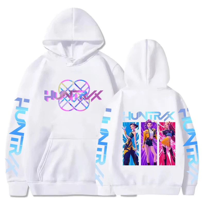 سويت شيرت شتوي مطبوع عليه Kpop Demon Hunters بأكمام طويلة وقلنسوة ملابس Hiphop Y2k