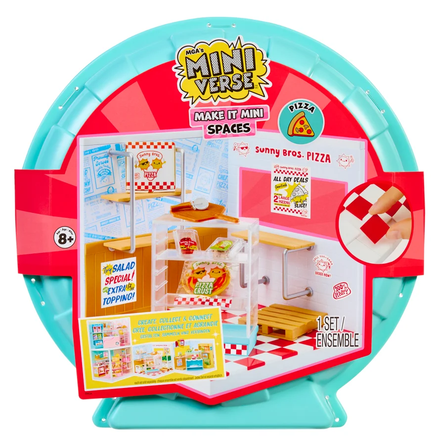 Mga Miniverse Make It Mini Spaces Series caja ciega helado Pizza escena en miniatura niños juguete para jugar a las casitas decoración regalo de cumpleaños