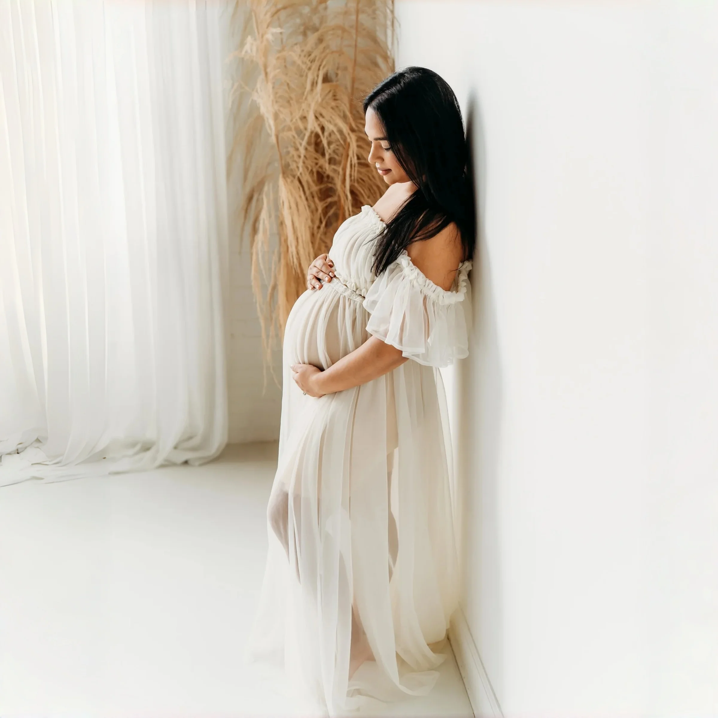Bild 6: 2-in-1 Chiffon Umstandsfotoshooting-Outfit-Sets Schwangerschaftsfotografie-Requisiten Kleiderset
