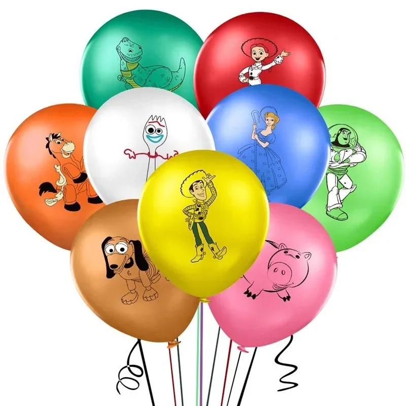 9pcs 12inch Cartoon Toy Story Balloons Buzz Lightyear Latex Ballons Baby Shower Birthday Party Decoration Hero Theme Kids Gift