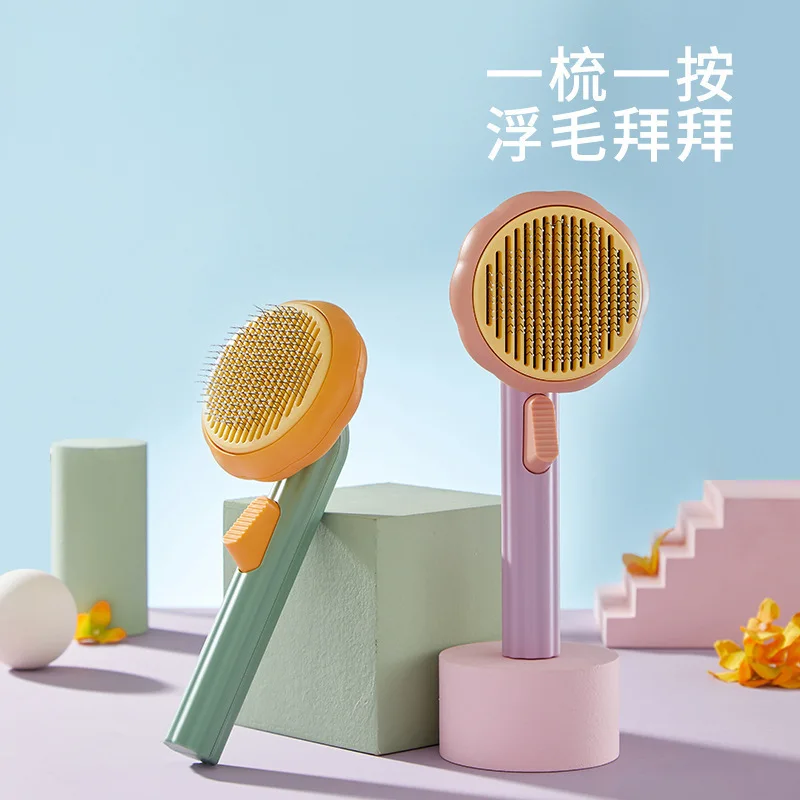 

Pet Removing Floating One Click Hair Removal, Self-Cleaning For Dogs, Long And Short Hair, Knot Opening Comb, Pumpkin Comb