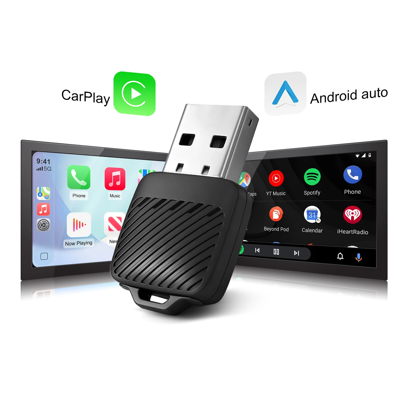 Ezonetronics Wireless CarPlay Android Auto Adapter for Factory Wired Car, Wireless CarPlay & Android Auto 2 in 1