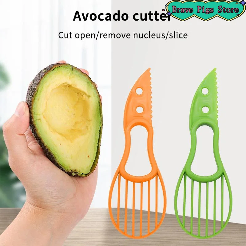 3-in-1 Avocado Slicer Shea Corer Butter Fruit Peeler Cutter Pulp Separator Plastic Knife Kitchen Vegetable Tools Home Accessory