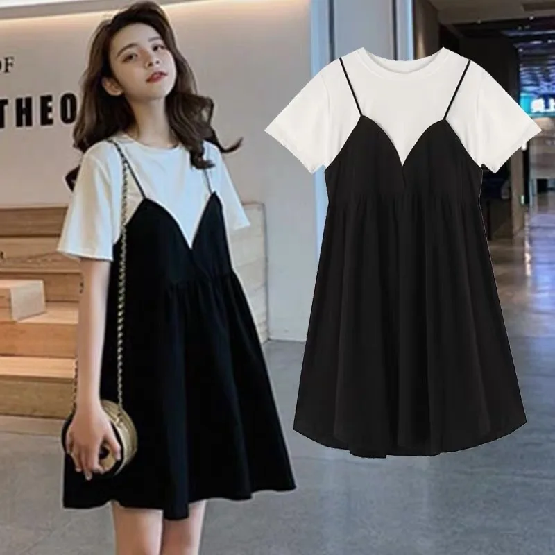 Summer Maternity Dresses Pregnant Women Camisole Dress Pregnancy Solid Color Loose Knee A Skirt Female Girls Casual Clothes