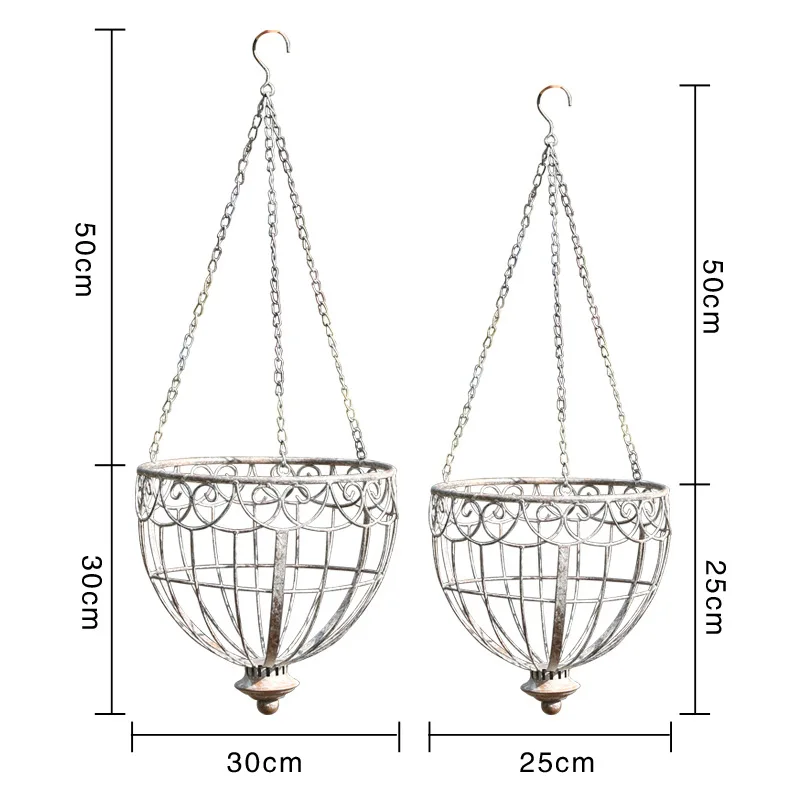 Outer single wrought iron hanging hanging basket flower basket flower pot flower stand succulent plant hanging orchid gr