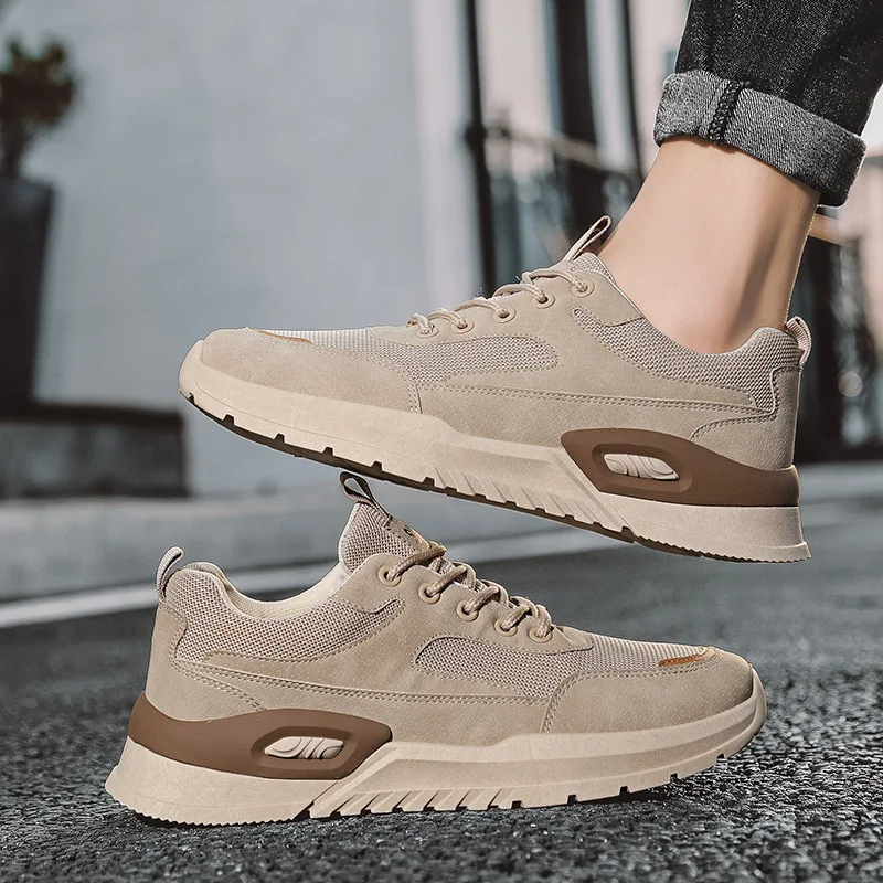 2026 Spring Mens Fashion Breathable Sports Shoes Anti-slip Wear-resistant Climbing Work Shoes Man Low-Top Casual Sneakers Hombre