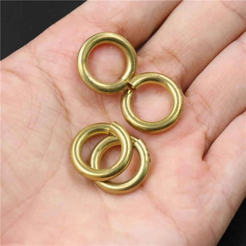 20pcs Solid Brass Open O Ring Seam Round Jump Ring Garments Shoes Leather Craft Bag Jewelry Findings Repair Connectors