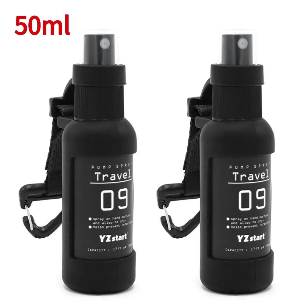 Contenitori liquidi da 50ml flacone Spray riutilizzabile a prova di perdite spruzzatore portatile flacone Spray per alcol per campeggio all\'aperto