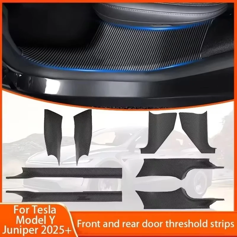 For Tesla Model Y Juniper 2025+Front And Rear Door ABS Anti Scratch And Dirt Resistant Threshold Strips Interior Accessories