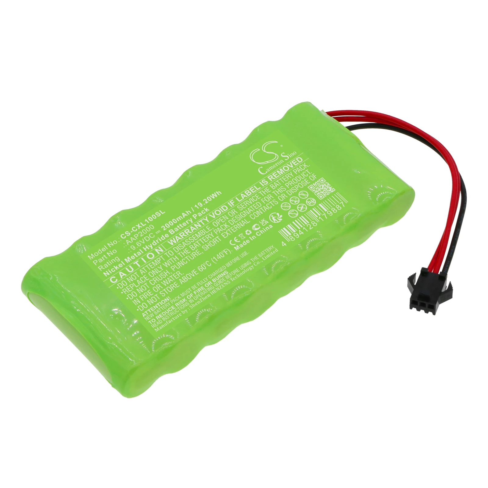 CS Time Clock Battery for Compumatic XL1000 XL1000e Fits AAP2000 2000mAh/19.20Wh Ni-MH 9.60V CS-CXL100SL