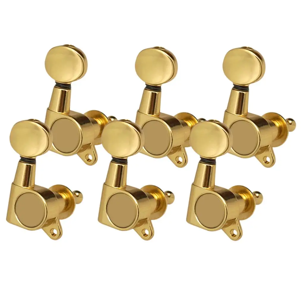 6R Acoustic Guitar Tuning Pegs Heavy Duty Zinc Alloy Right Handed Tuning Machine Heads String Tuner for Acoustic or Electric