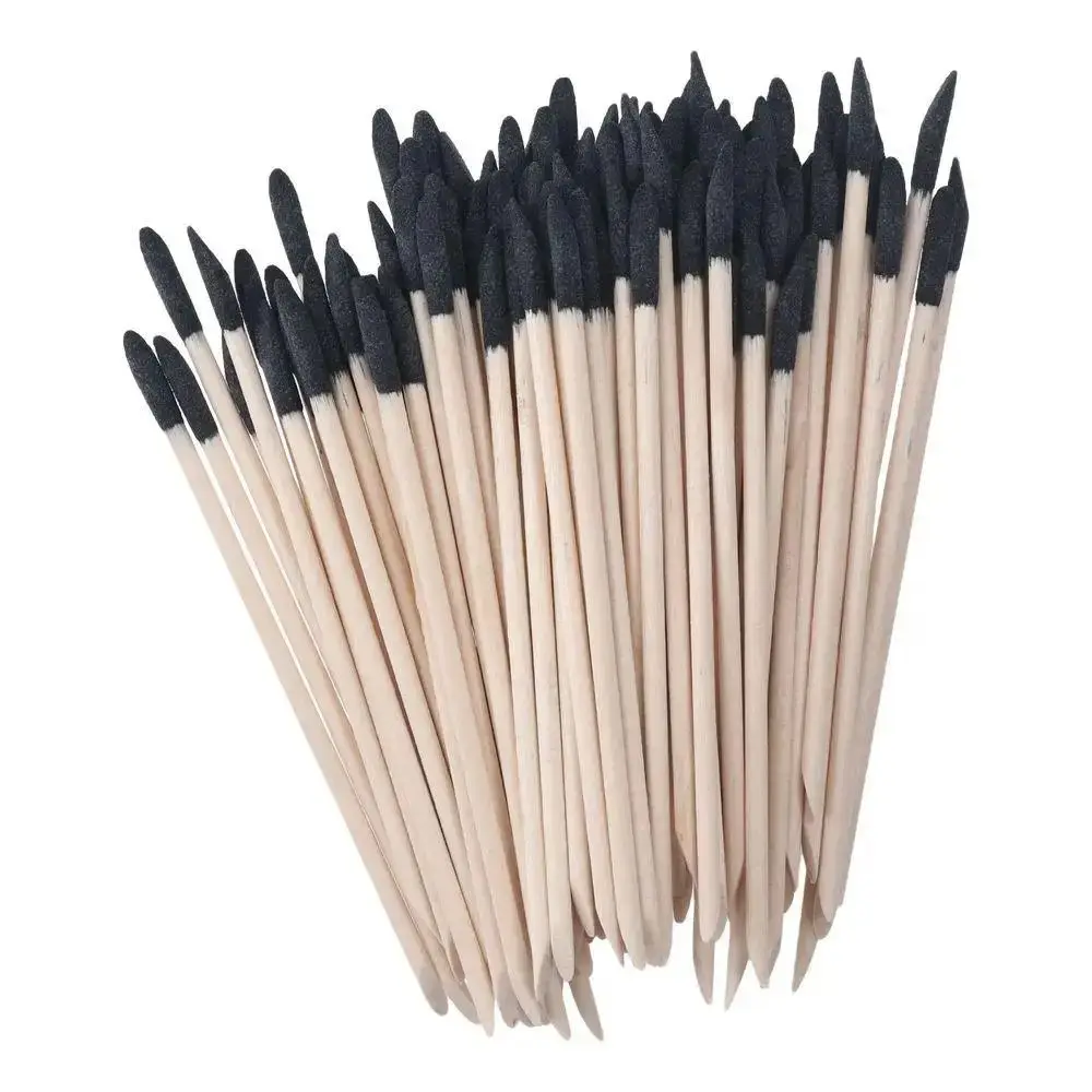 100pcs Matchstick Design Precision Sanding Sticks Fine Detailing 150 GritIdeal Sanding Twigs Comfort Wooden Handle Ergonomic