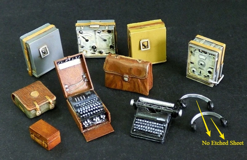 Kit ensamblado de modelo de resina fundida a escala 1/35, conjunto de Radio alemana de la Segunda Guerra Mundial, modelo de escena sin montar y sin pintar, sin hoja grabada