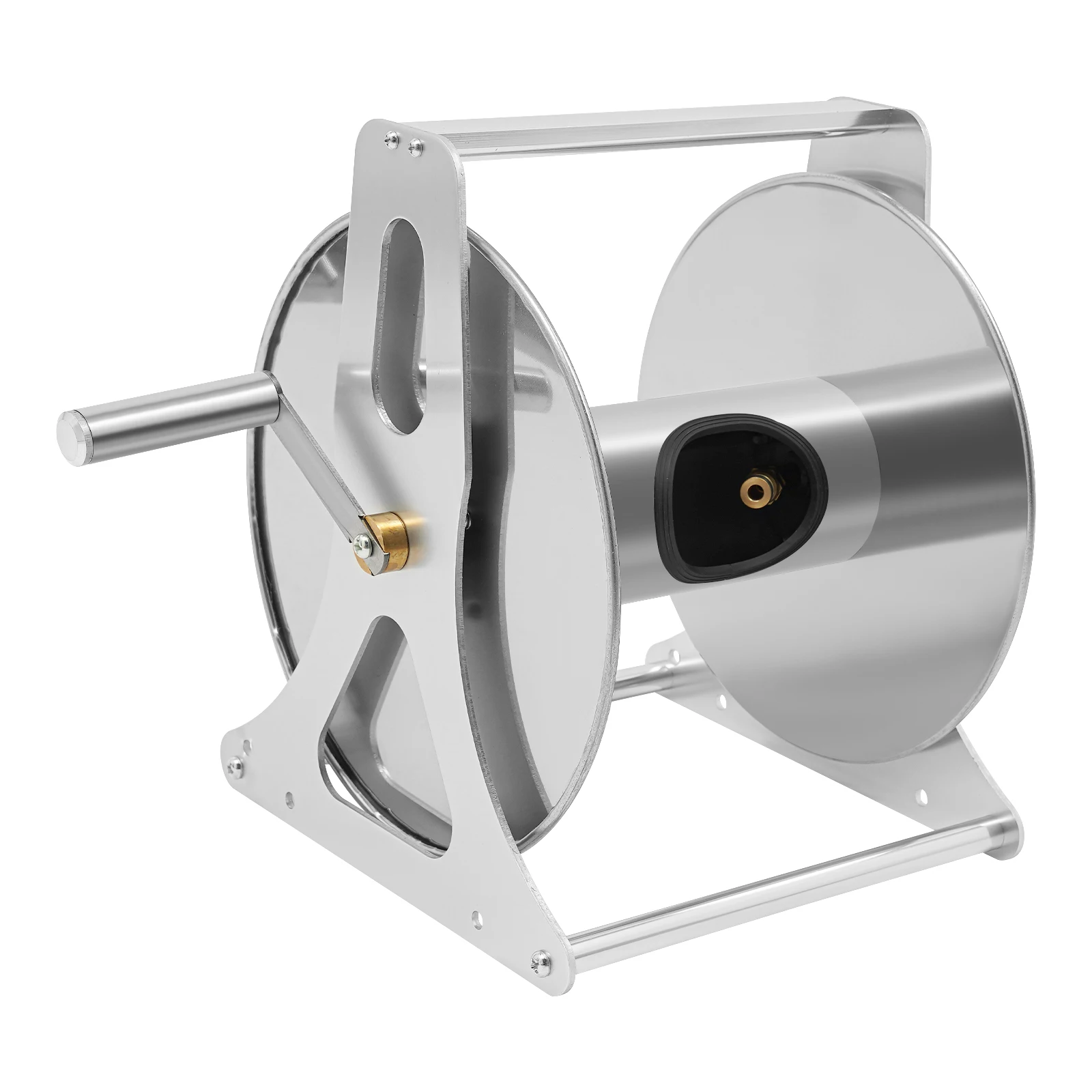 Professional Stainless Steel Hose Reel - Wall Mount/Freestanding Garden Hose Storage (164ft Capacity)