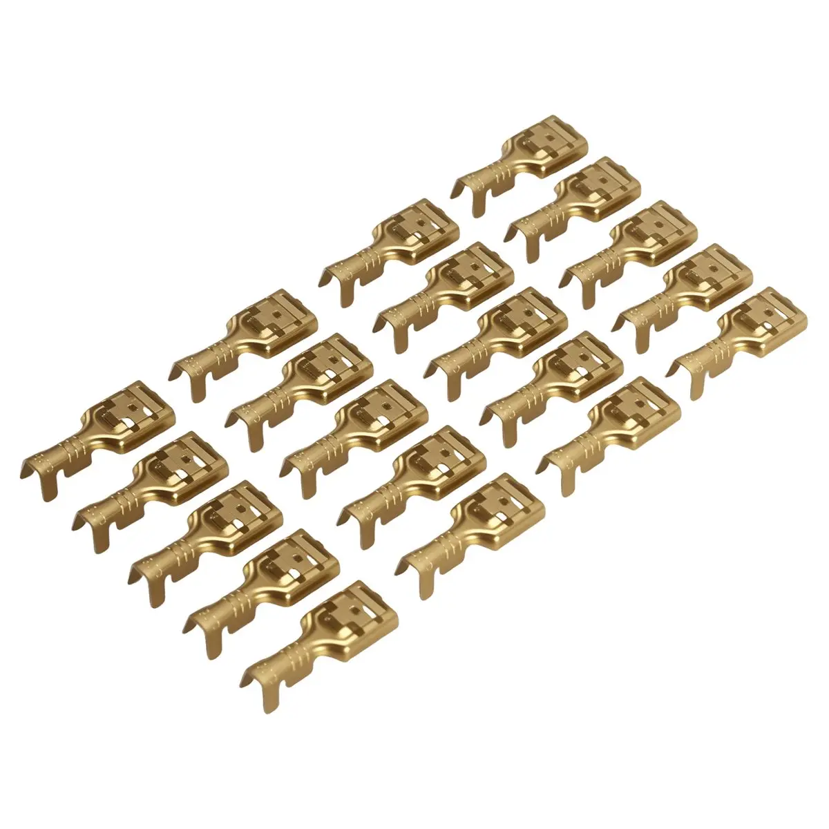 A003 Brass 6.3 mm Connectors Female Spade Cable Terminals, 20 Piece