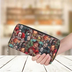 New Horror Movie Friends Character Print Wallet for Women Hot Long Money Bag Casual Shopping PU Leather Bank Card Holder Purse