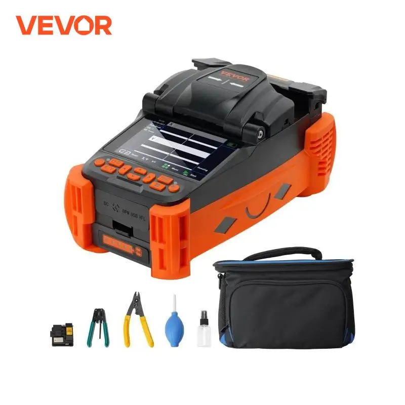 VEVOR Fiber Fusion Splicer 4 Motors Clad Alignment w/ 4